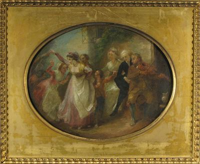 Appraisal: Thomas Stothard - Merrymaking Oil on canvas x cm x