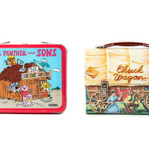 Appraisal: An Aladdin Industries Chuck Wagon Lunch Box and a Pink