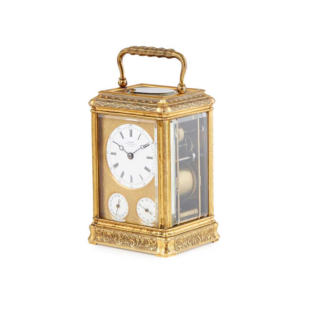 Appraisal: FRENCH REPEATER CARRIAGE CLOCK WITH ALARM AND CALENDAR LATE TH