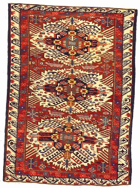 Appraisal: A Shirvan rug Caucasus late th century size approximately ft