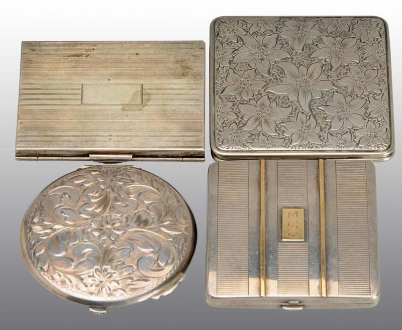 Appraisal: Lot of Silver Compacts Description Includes two square examples one