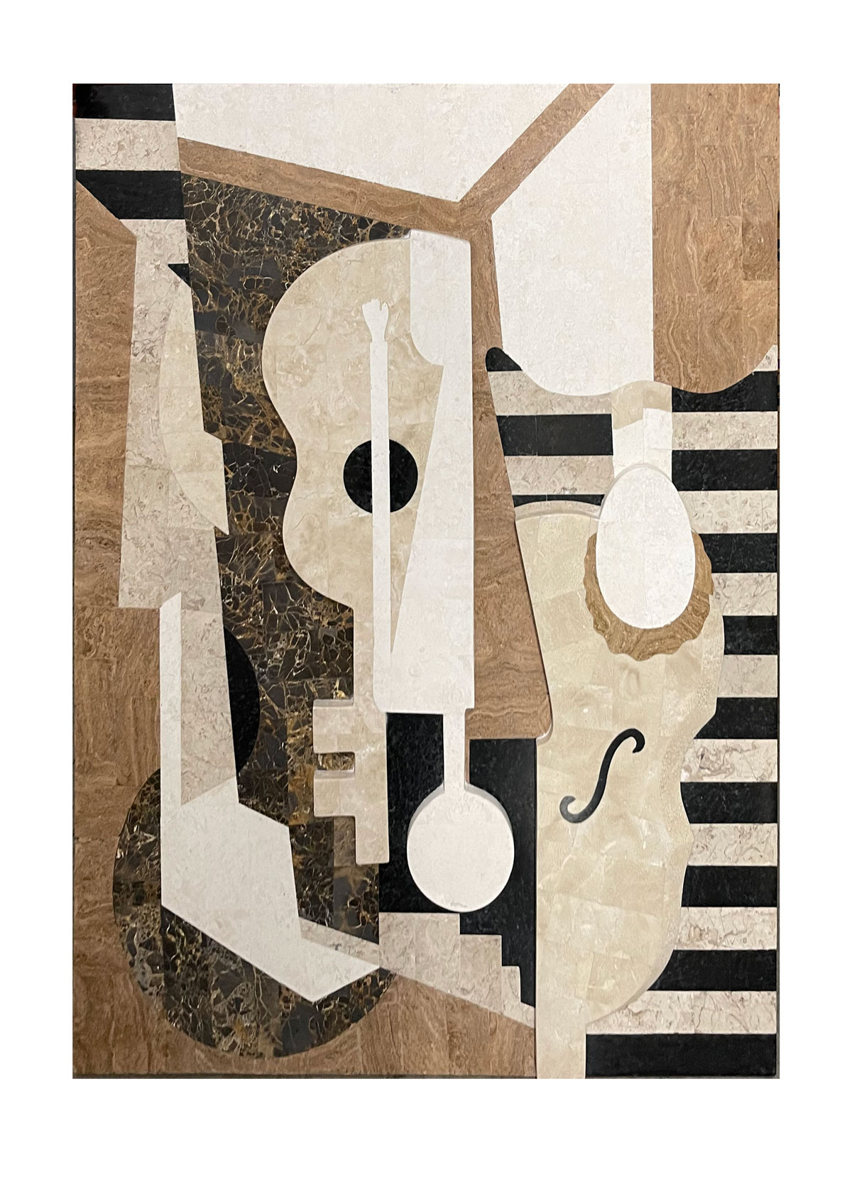 Appraisal: CUBIST VENEERED MARBLE AND STONE COLLAGE AFTER JUAN GRIS ''