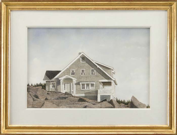 Appraisal: DOUG BREGA American - MAINE COASTAL HOME Fine watercolor scene