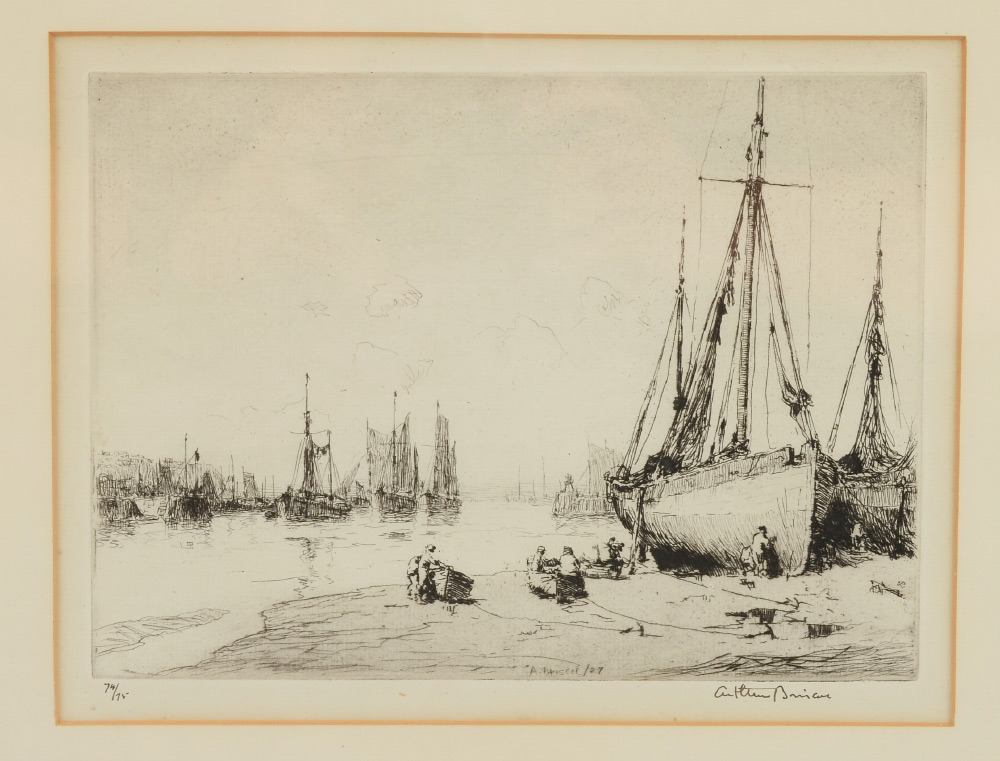 Appraisal: BRISCOE Arthur English - ''Low Tide'' Etching sight size ''