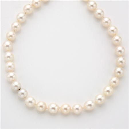 Appraisal: Two Cultured Pearl Necklaces Estimate -