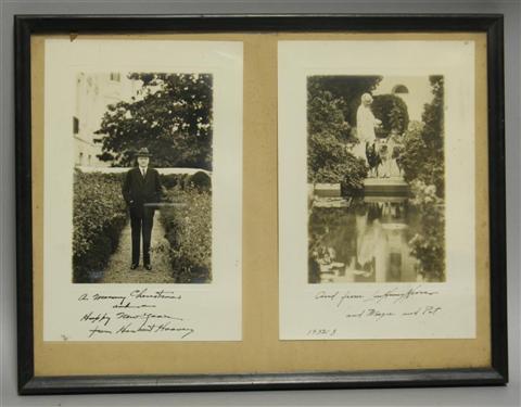 Appraisal: HERBERT HOOVER SIGNED CHRISTMAS CARD The framed card with separate