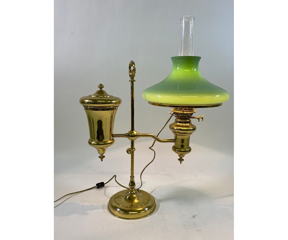 Appraisal: Brass Student Lamp Signed Brass student lamp signed John Wanamaker