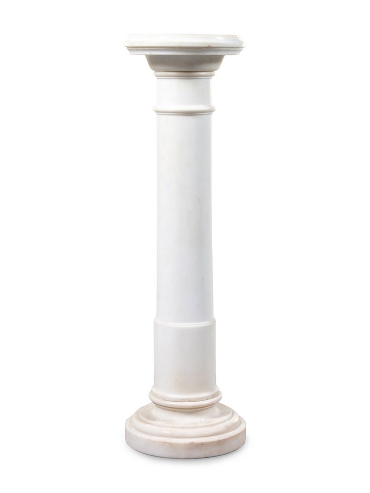 Appraisal: An Italian Carrara Marble Pedestal An Italian Carrara Marble Pedestal