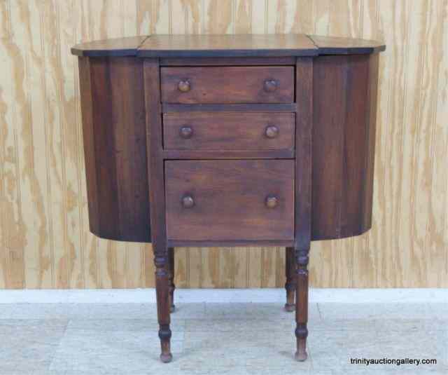 Appraisal: c ''s Walnut Martha Washington Sewing ChestIs an American antique