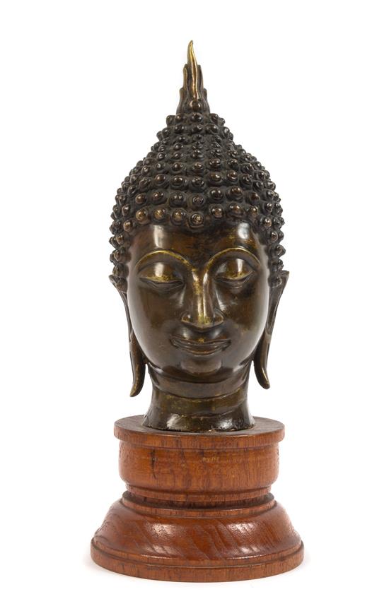 Appraisal: Sale Lot A Southeast Asian Bronze Head of Buddha with