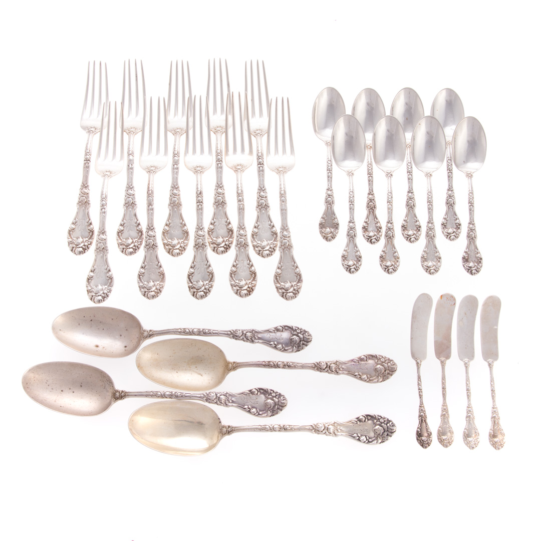 Appraisal: Wm Durgin Marechal Niel sterling -pc flatware comprising forks in