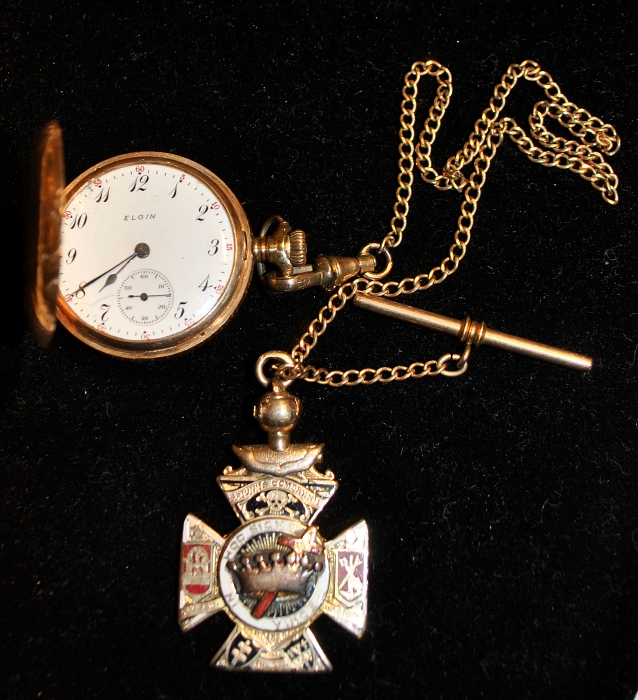 Appraisal: - k gold cased Elgin pocket watch dia and a