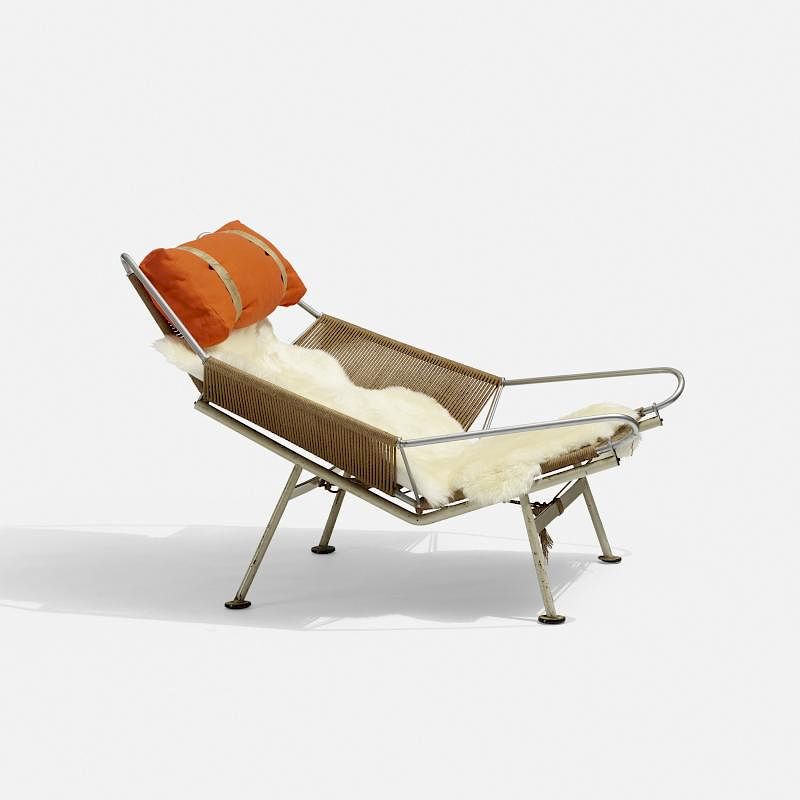 Appraisal: Hans J Wegner Flag Halyard lounge chair Hans J Wegner