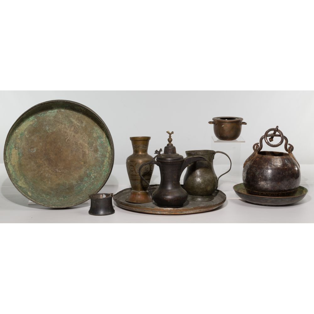 Appraisal: INDO-PERSIAN METALWARE ASSORTMENT items most made of copper alloy including