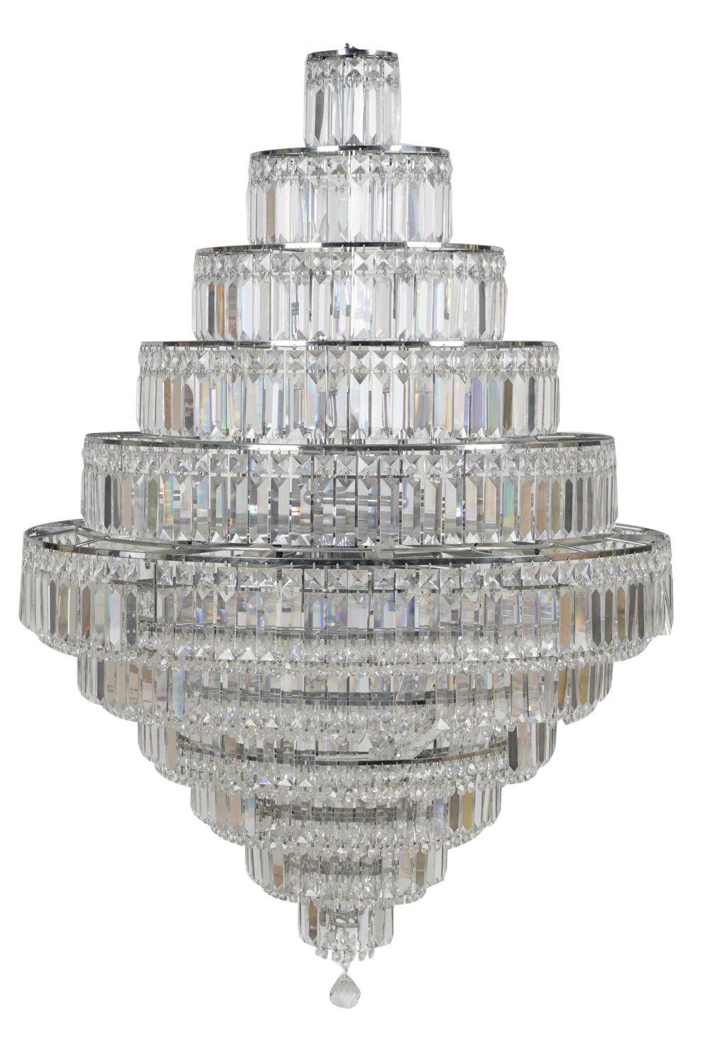 Appraisal: DROP CRYSTAL CHANDELIERwith eleven tiers and thirty lights Condition with