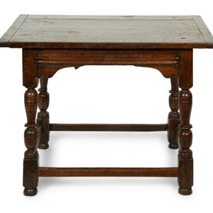 Appraisal: A William and Mary Oak Side Table th Century and