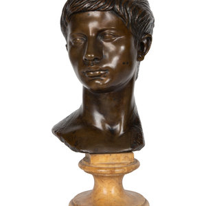 Appraisal: A Grand Tour Bronze Bust with a Marble Socle TH