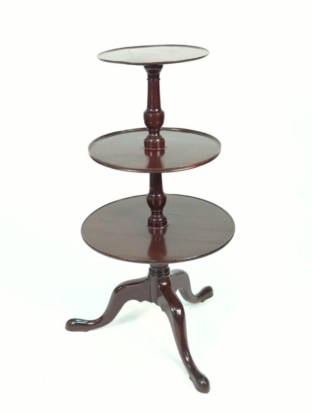 Appraisal: QUEEN ANNE THREE TIER MAHOGANY STAND H X W X