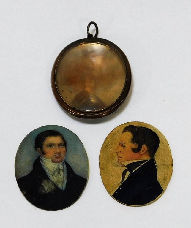 Appraisal: IDENTIFIED RI COMMANDER CUBAN MINIATURE PORTRAITS United States Dated Two