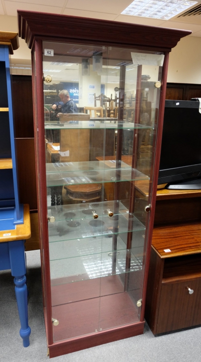 Appraisal: reproduction door glass display cabinet