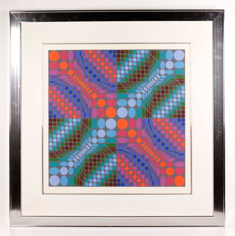 Appraisal: - Vasarely Optical Composition Serigraph Victor Vasarely - geometric optical