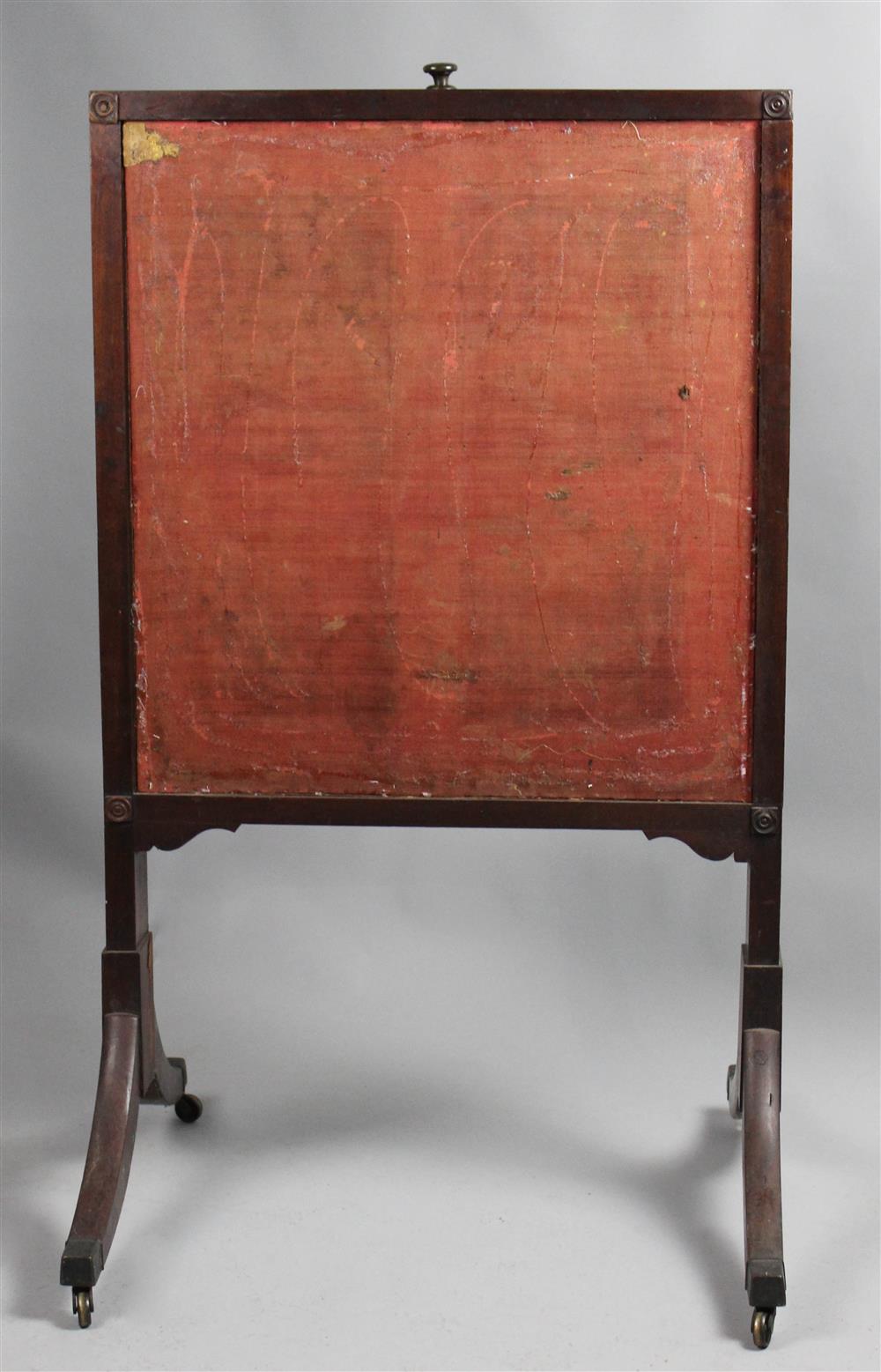 Appraisal: MAHOGANY ENGLISH REGENCY FIRE SCREEN FROM THE SANDS HOUSE ANNAPOLIS