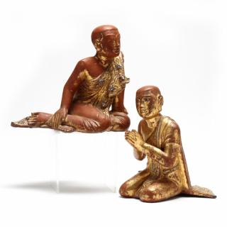 Appraisal: Two Southeast Asian Carved and Lacquered Deities th century carved