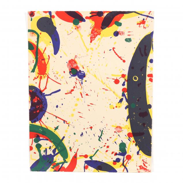 Appraisal: SAM FRANCIS AMERICAN - BLUE BONES Lithograph in colors pencil