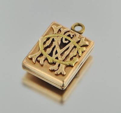 Appraisal: An Interesting Masonic Locket in k Gold k yellow gold