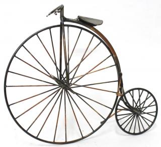 Appraisal: Mixed Metal Wire Bicycle Sculpture th C In the form