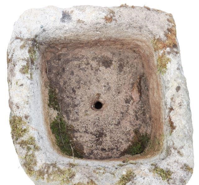 Appraisal: Rustic stone trough th c irregular square form approx h