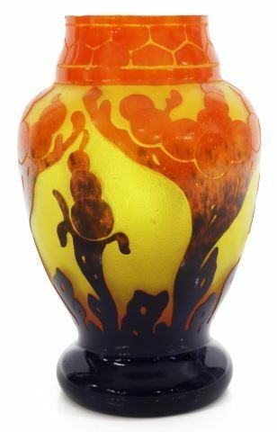 Appraisal: French Art Nouveau cameo glass vase Charles Schneider French -