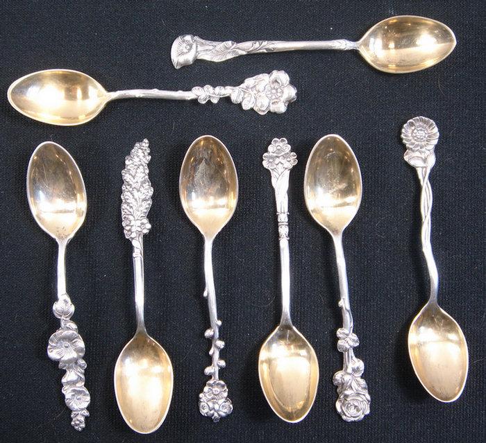 Appraisal: Reed and Barton Harlequin sterling silver demitasse spoons with vermeil