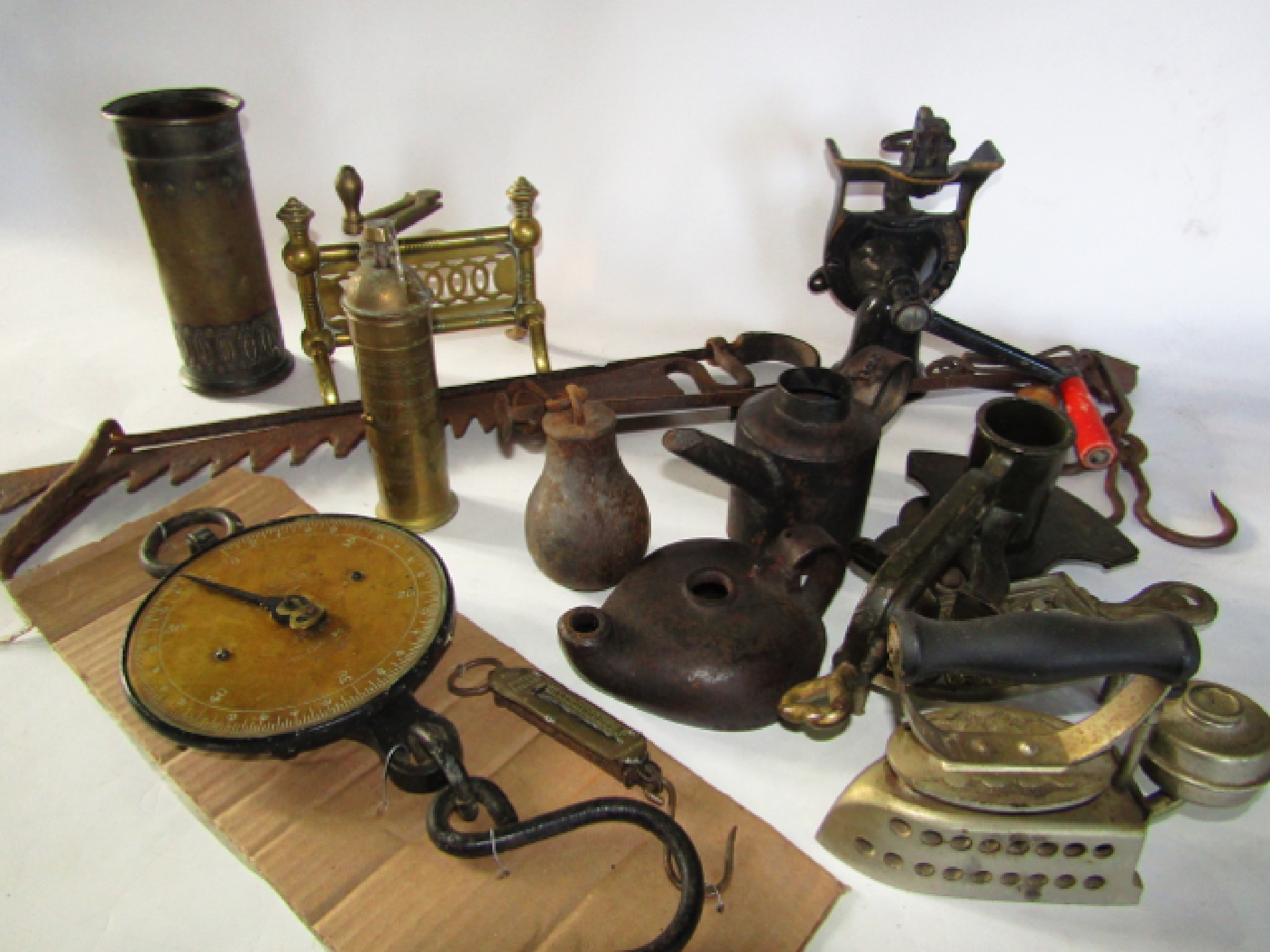 Appraisal: A collection of antique effects to include a cast iron