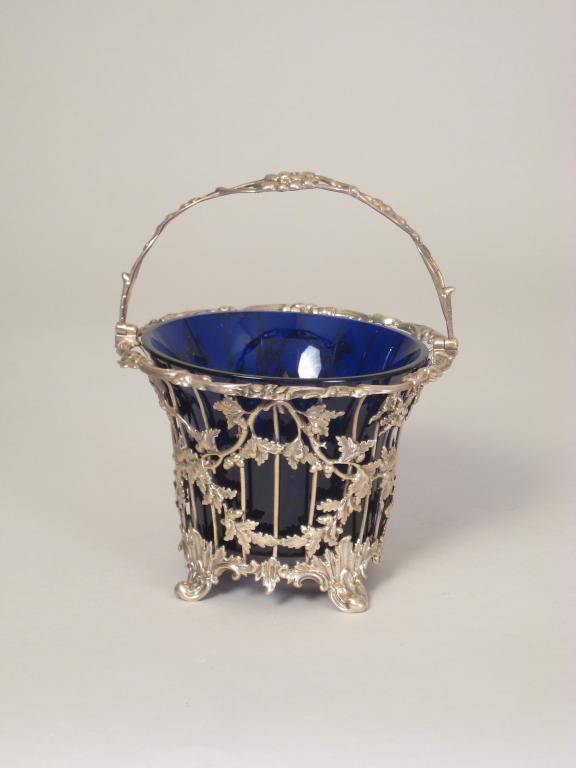 Appraisal: A Victorian wirework Sugar Basket with acorn and oak leaf