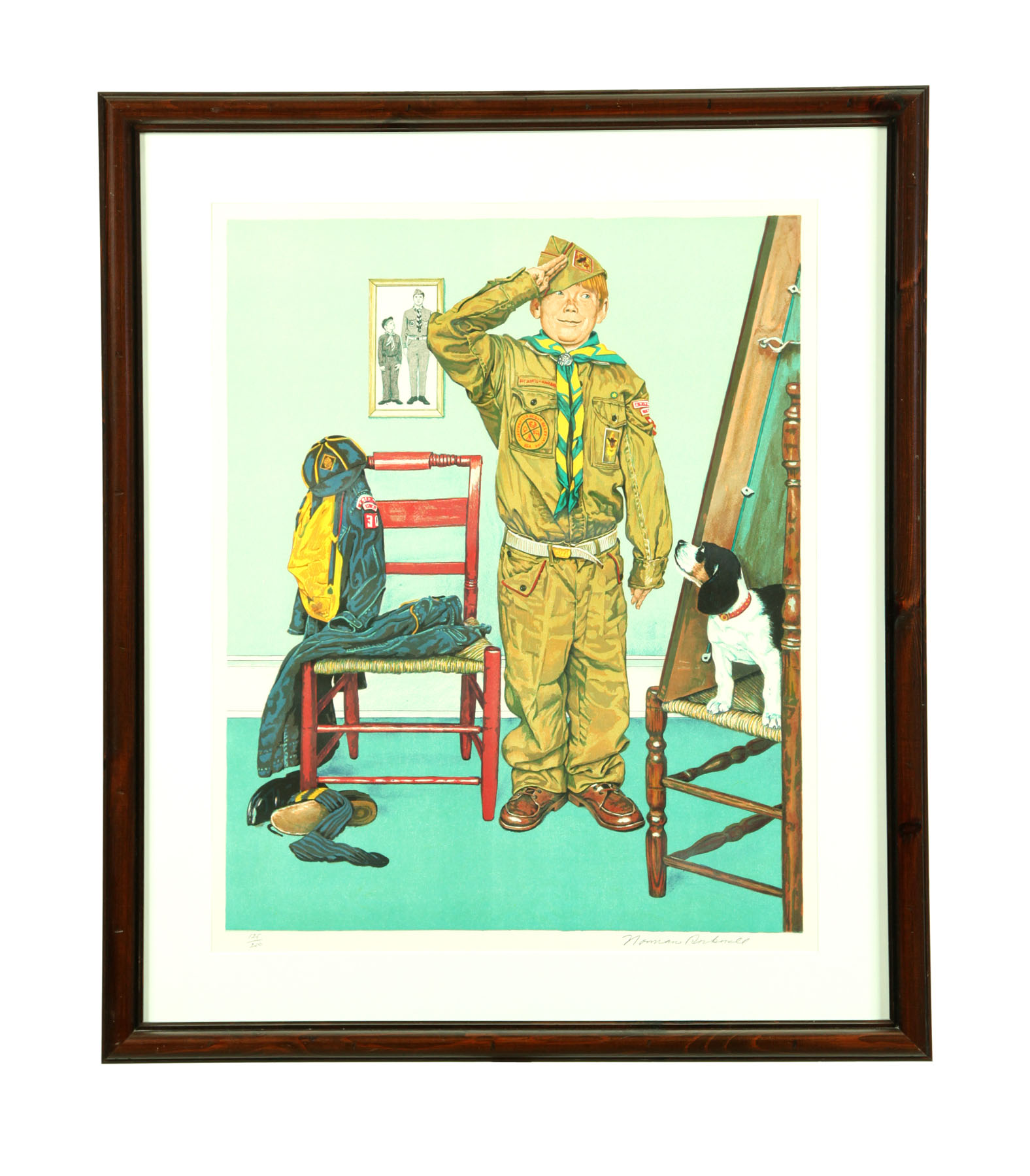 Appraisal: CAN'T WAIT PRINT BY NORMAN ROCKWELL AMERICAN - Chromolithograph on