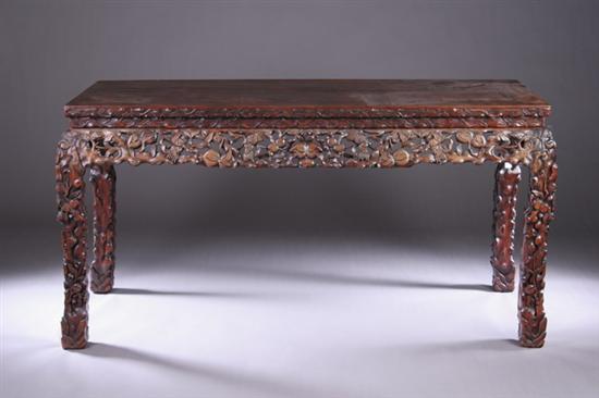 Appraisal: CHINESE ROSEWOOD PAINTING TABLE Late Qing Dynasty Rectangular top above