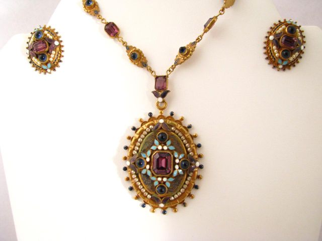 Appraisal: Very nice vintage Hobe necklace and earrings featuring inch necklace