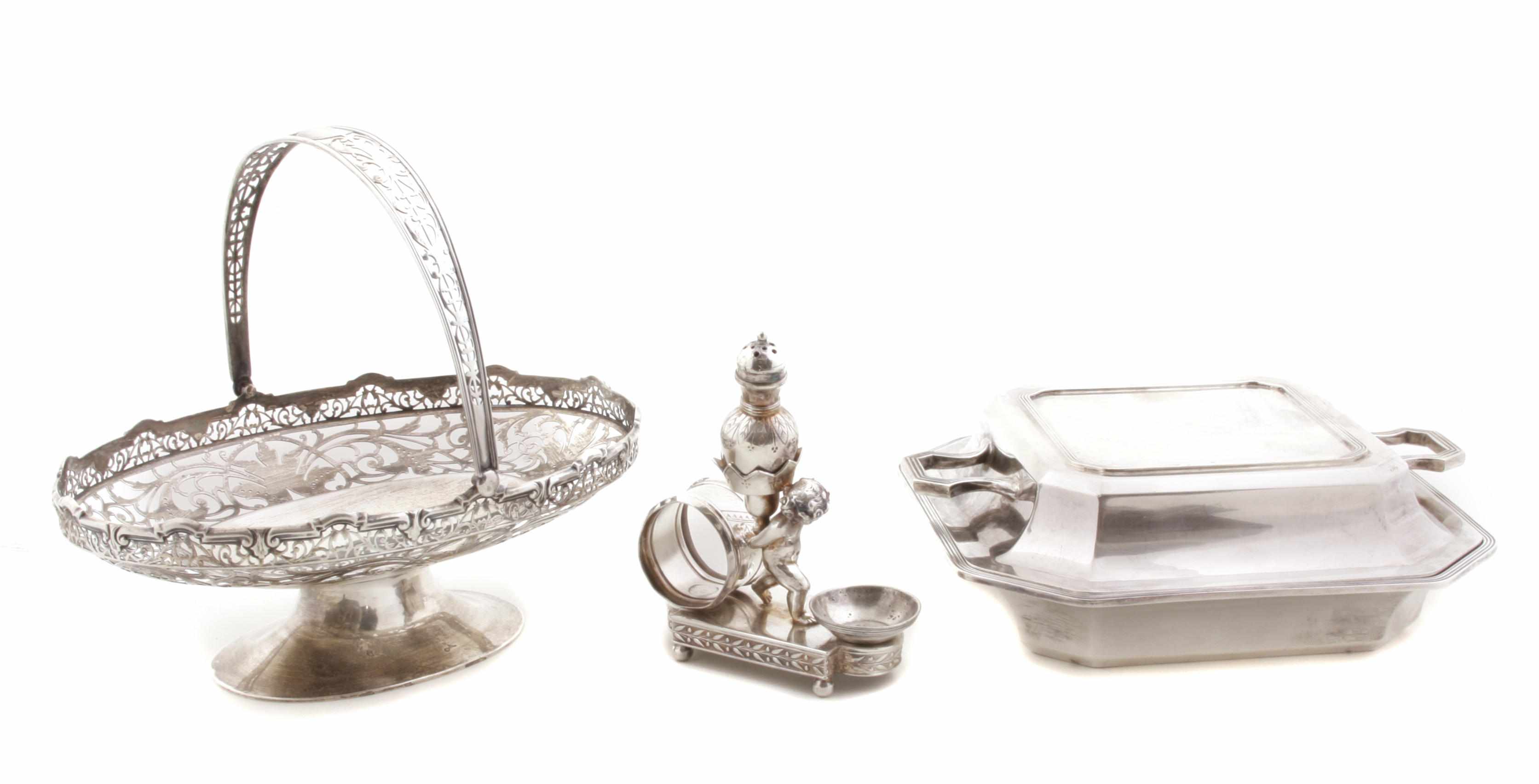 Appraisal: Two pieces of English sterling silver tableware th centuryComprising an