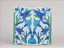 Appraisal: A Large Iznik Tile ca early th Century Wonderful tile