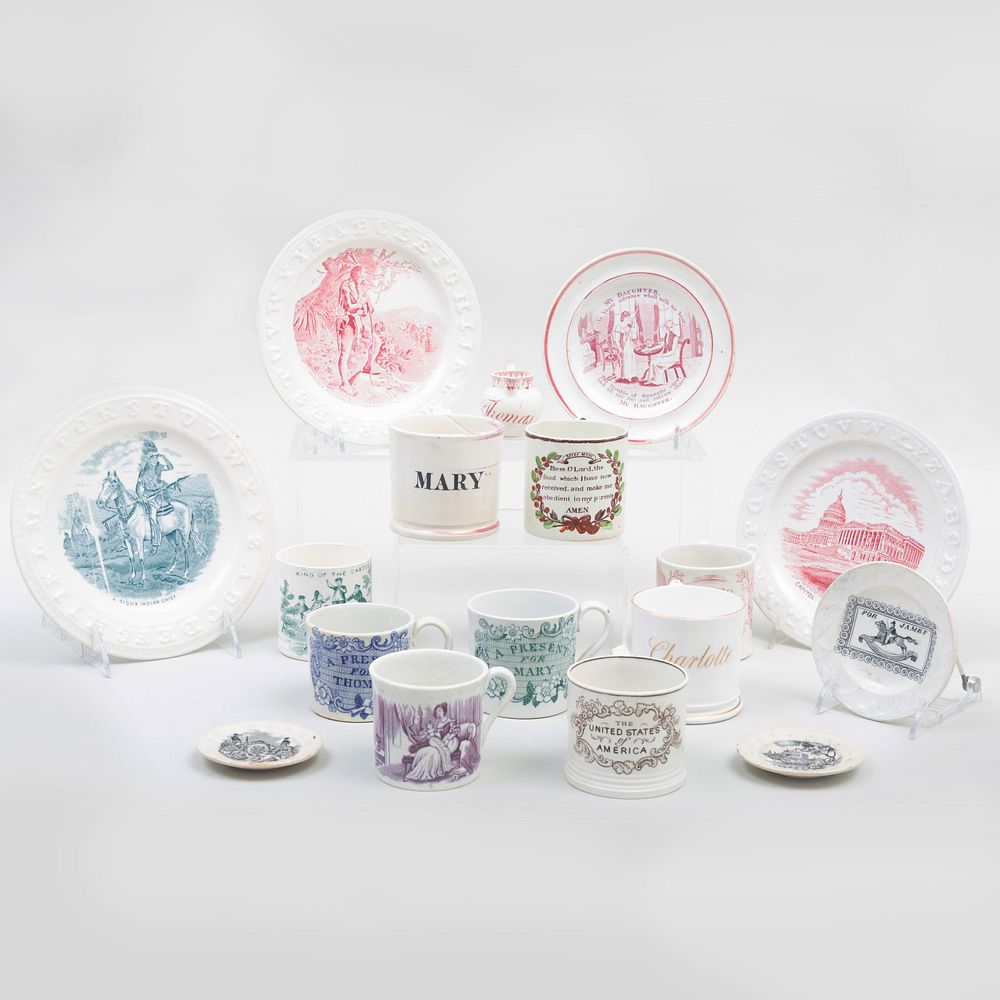 Appraisal: Group of American Theme and Children's Transfer Printed Wares Comprising