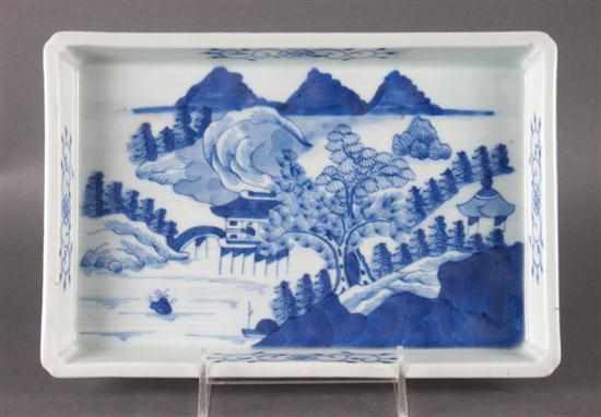 Appraisal: Chinese Export blue and white celadon porcelain bulb tray Estimate