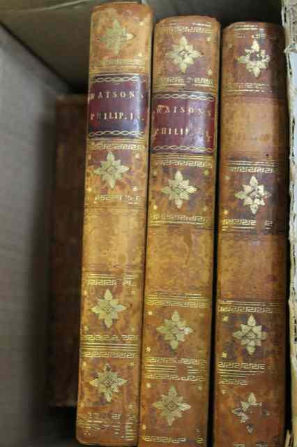 Appraisal: BOOKS A small collection of various leather bound books including