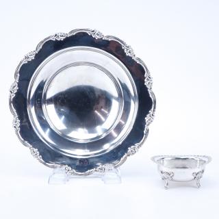 Appraisal: Grouping of Two Sterling Silver Tableware Includes Peruvian dish and