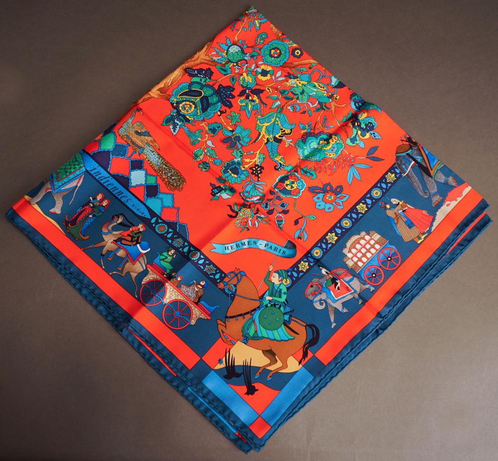 Appraisal: Hermes 'Fantaisies Indiennes' Designed by Loic Dubigeon Silk Scarf