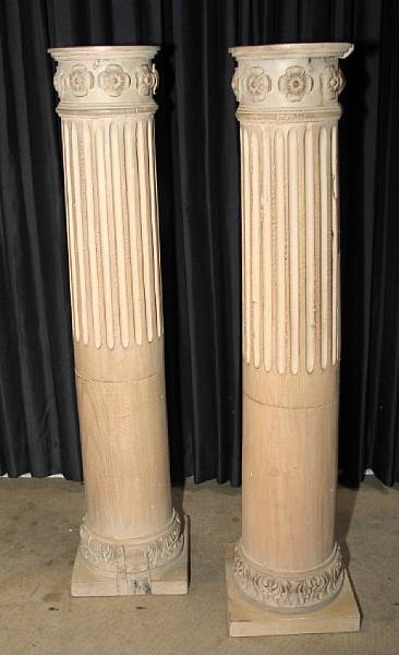 Appraisal: A pair of Neoclassical style painted pedestals mid th century