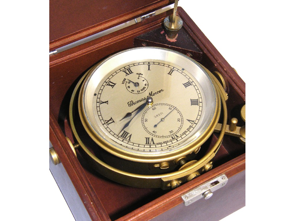 Appraisal: Two day marine chronometer the silvered dial signed Thomas Mercer