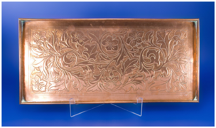 Appraisal: Arts and Crafts Copper Tray Of Rectangular Form With Floral