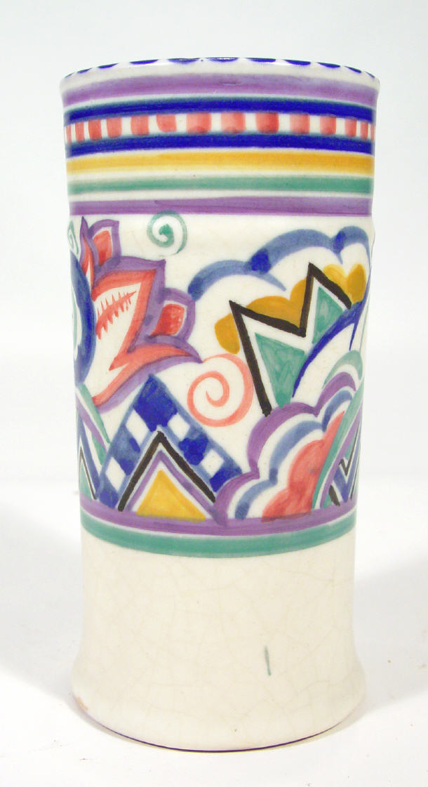 Appraisal: Poole pottery Art Deco style vase hand painted with stylised