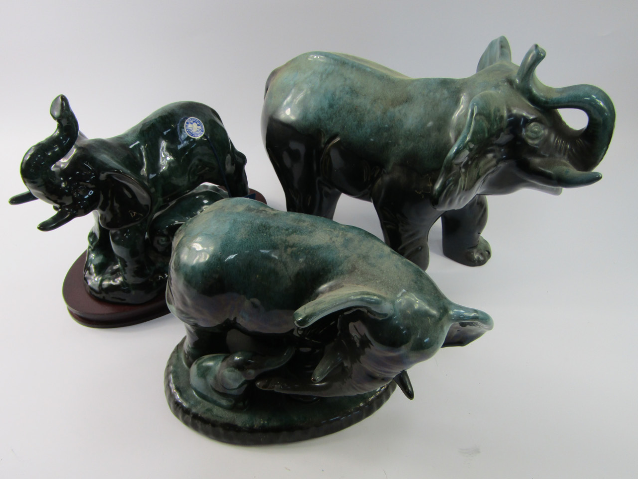 Appraisal: Three Blue Mountain Pottery elephant figures